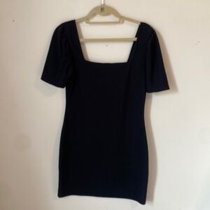 Club Monaco Black Puff Sleeve Dress